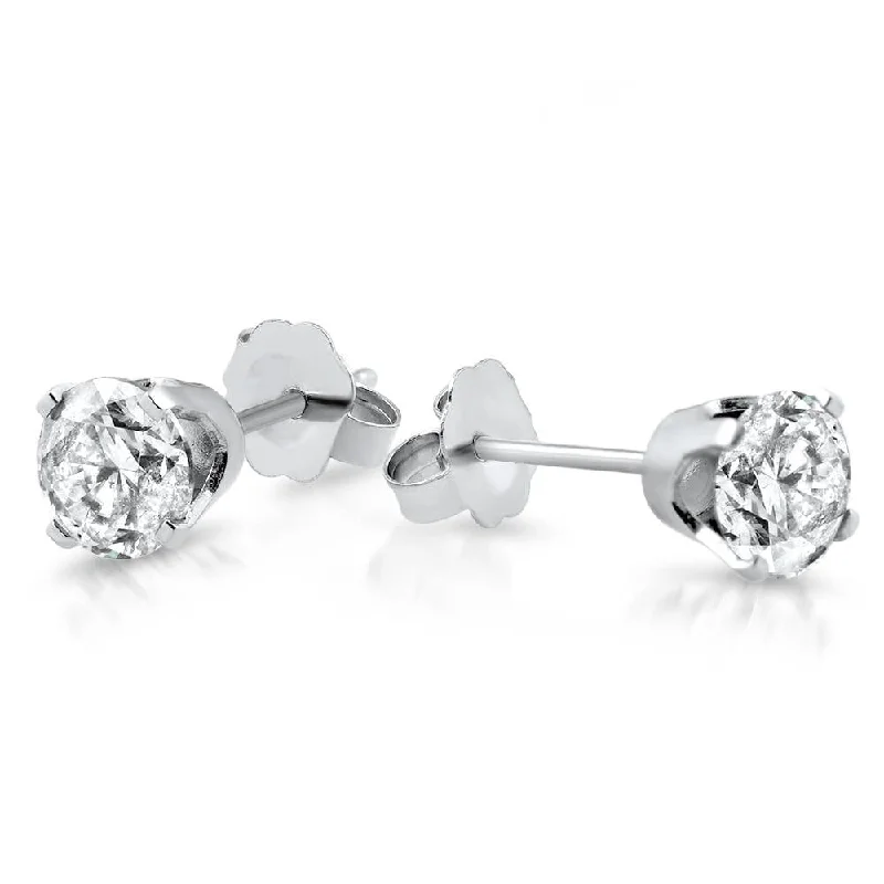 Stud Earrings with Animal Motifs -1/3 ctw White Gold Diamond Stud Earrings