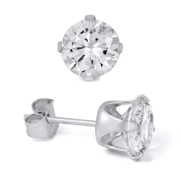 Magnetic Closure Stud Earrings for Easy -1.5 Carat Round Cut Solitaire Stud Earrings Real Sterling Silver 6x6mm