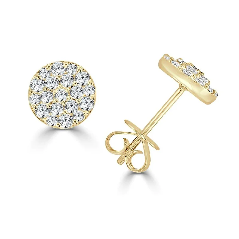 Geometric Stud Earrings for Trend -14k Gold & Diamond Stud Earrings