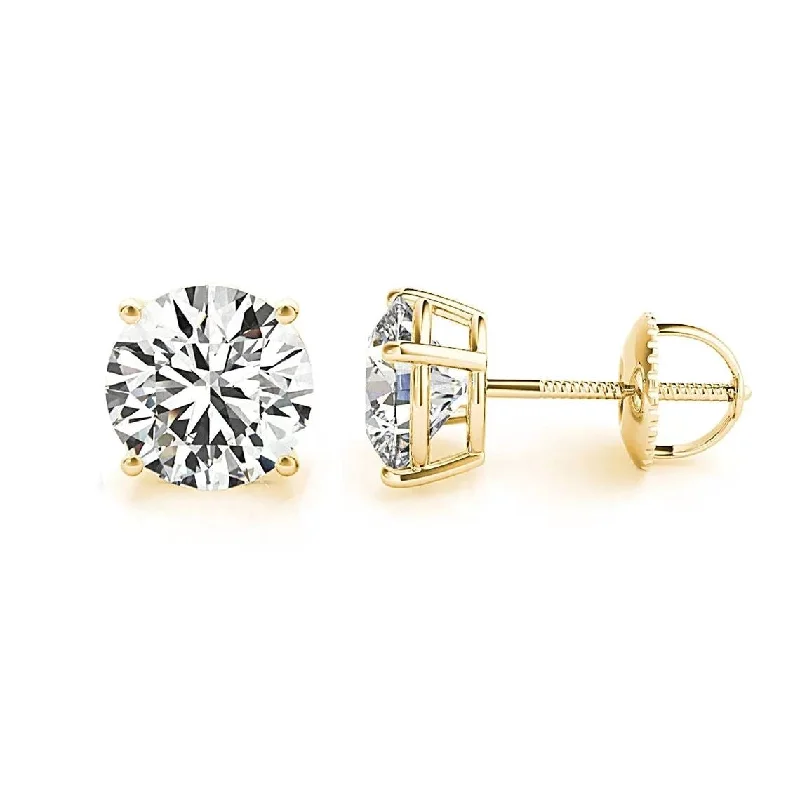 Stud Earrings for Valentine's Day -14K Gold Lab Grown Diamond Stud Earrings IGI Certified 0.50 Ct-4.00 Ct D/E VS