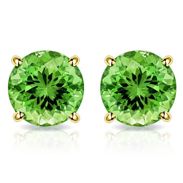 Stud Earrings with Star Motifs -2.00 CTW Peridot Stud Earrings in 10K Gold by MUIBLU Gems