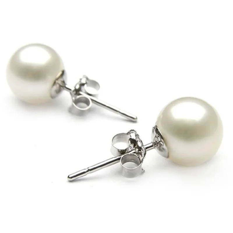 Stud Earrings for Everyday Glamour -6mm 925 Sterling Silver Pearl Stud Earrings