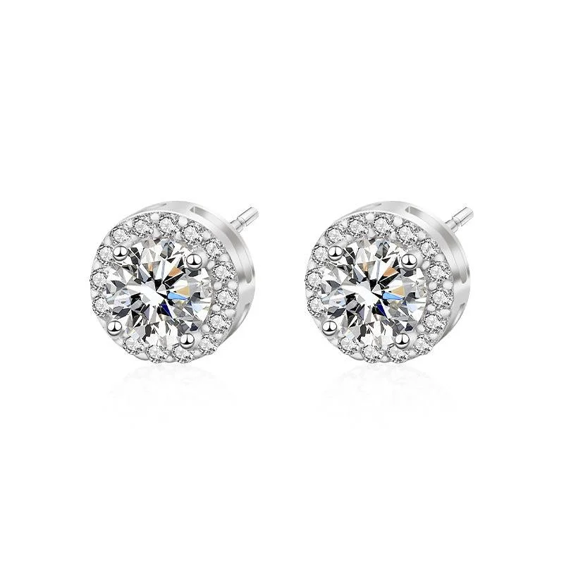 Stud Earrings for Casual Outfit -【#191】925 Sterling Silver Moissanite Stud Earrings