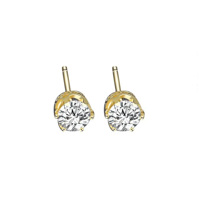 Stud Earrings for Formal Attire -【#192】925 Sterling Silver Six-Claw Moissanite Stud Earrings