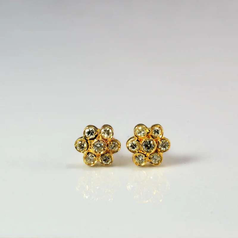 Gothic Stud Earrings with Dark Tone -Cluster Set Diamond Stud Earrings | 0.14 ctw |