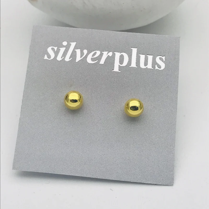 Stud Earrings for Anniversary -Gold Vermeil Sterling Silver Dainty Gold Stud Earrings