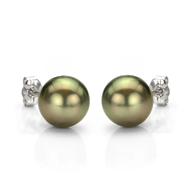 Stud Earrings with Matte Finish -DaVonna 14k Gold Tahitian Cultured Pearl Stud Earrings (9-9.5 mm)(Case of 3)