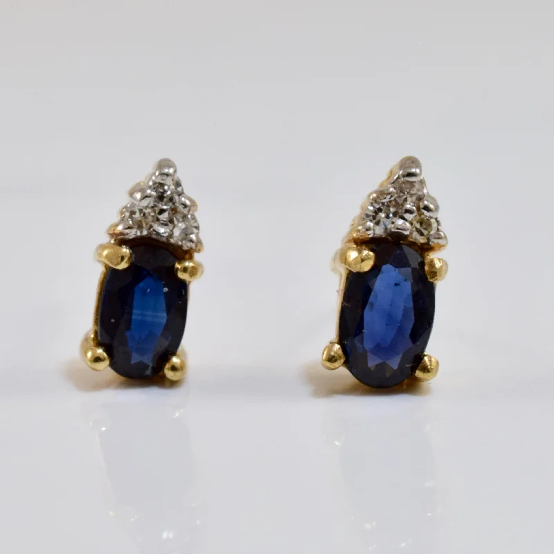 Gemstone Stud Earrings for Color -Diamond and Sapphire Stud Earrings | 0.04 ctw |