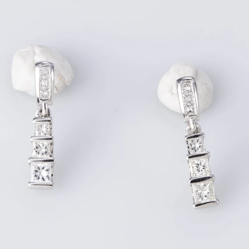 Stud Earrings with Floral Motifs -Diamond Drop Stud Earrings | 0.43ctw |