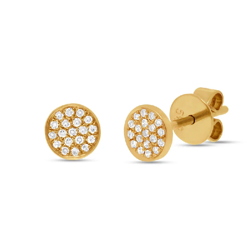 Stud Earrings for Bridesmaids Look -Diamonds Pave Stud Earrings