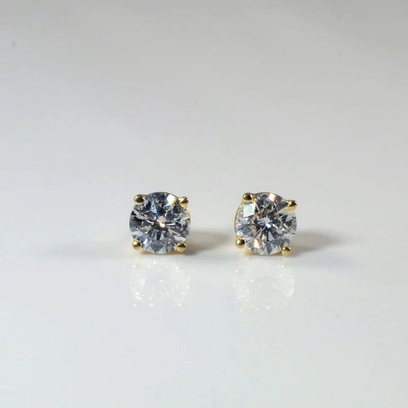 Stud Earrings for Mother's Day -Diamond Stud Earrings | 1.28ctw I1/2 G/H |