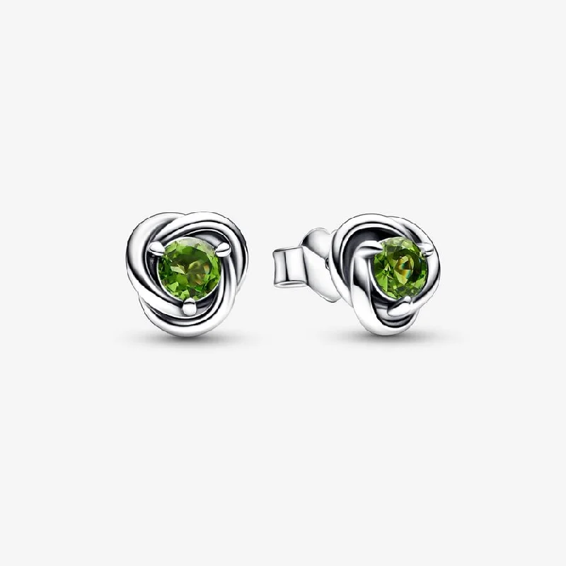 Punk Stud Earrings with Spikes -Eternity Circle Stud Earrings | August Peridot