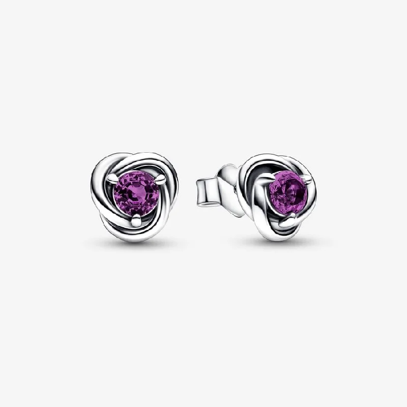 Stud Earrings for Mother's Day -Eternity Circle Stud Earrings | February Purple