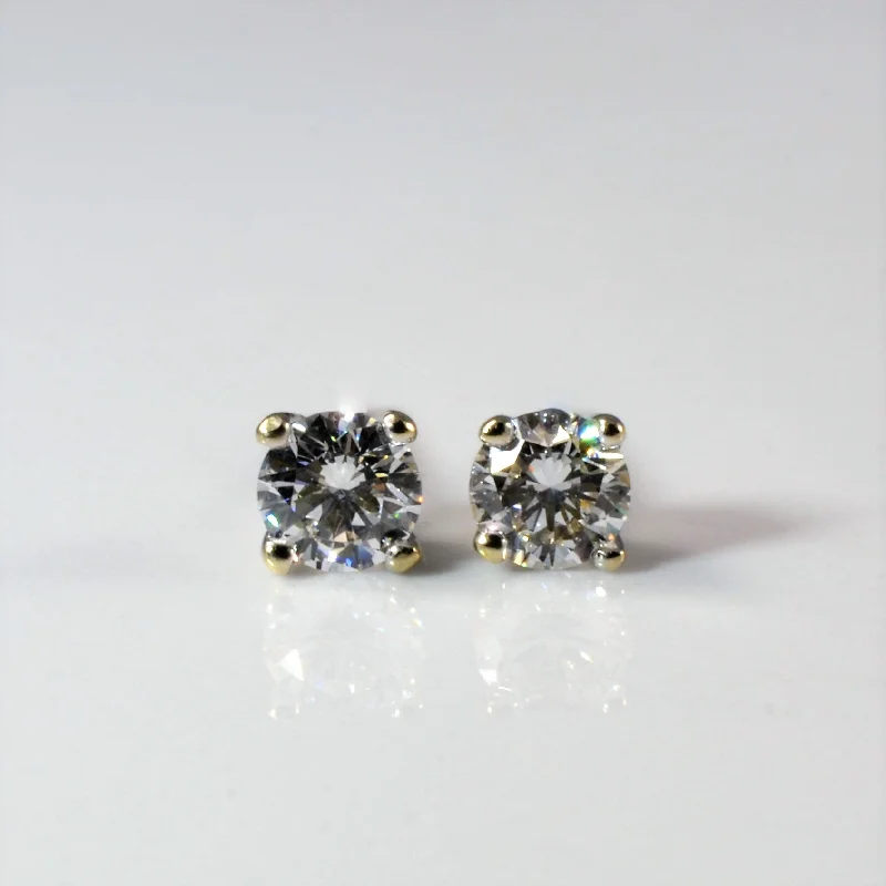 Multi Stud Earrings with Chains -GIA Certified Diamond Stud Earrings | 1.02ctw |