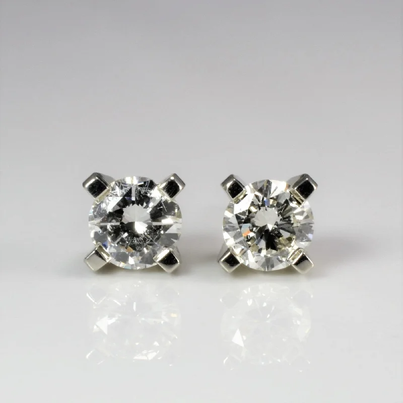 Detachable Stud Earrings with Charms -'Montecristo' Solitaire Diamond Stud Earrings | 1.07 ctw |