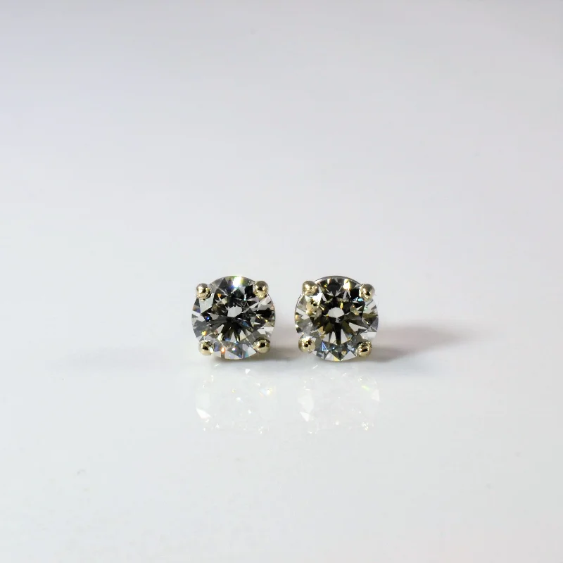 Stud Earrings with Rhinestones -GIA Certified Diamond Solitaire Stud Earrings | 1.40ctw |