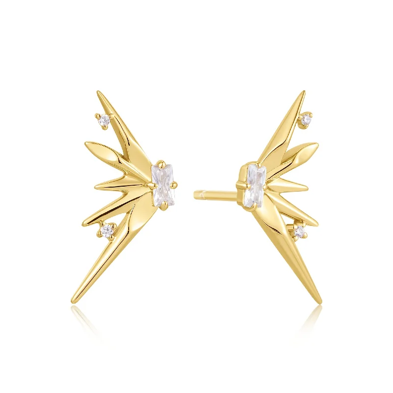 Indian Stud Earrings with Intricacy -Gold Statement Spike Stud Earrings