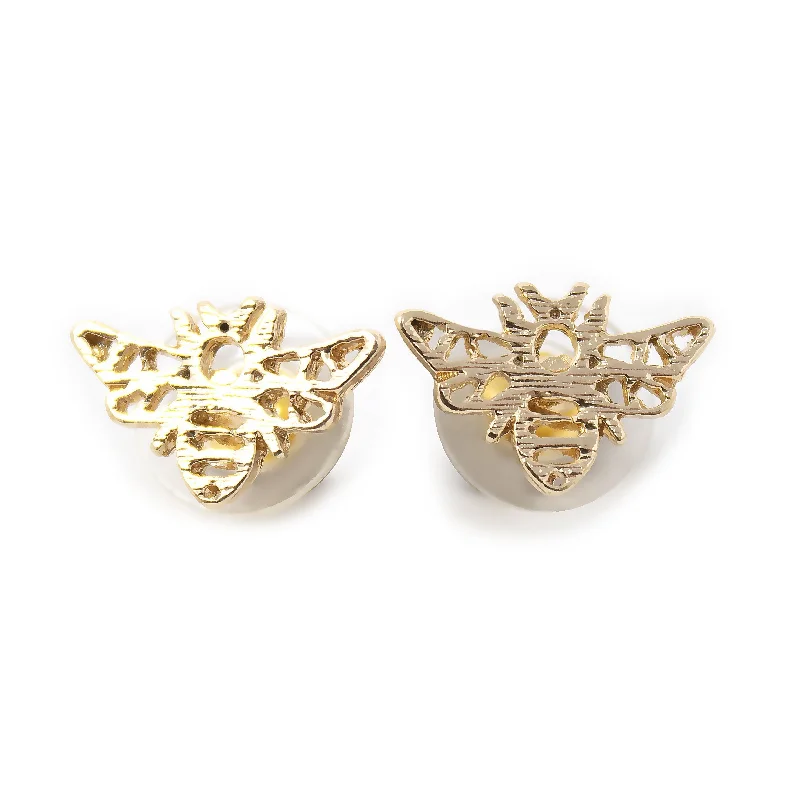 Stud Earrings for Mother's Day -Gold Tone Bee Stud Earrings