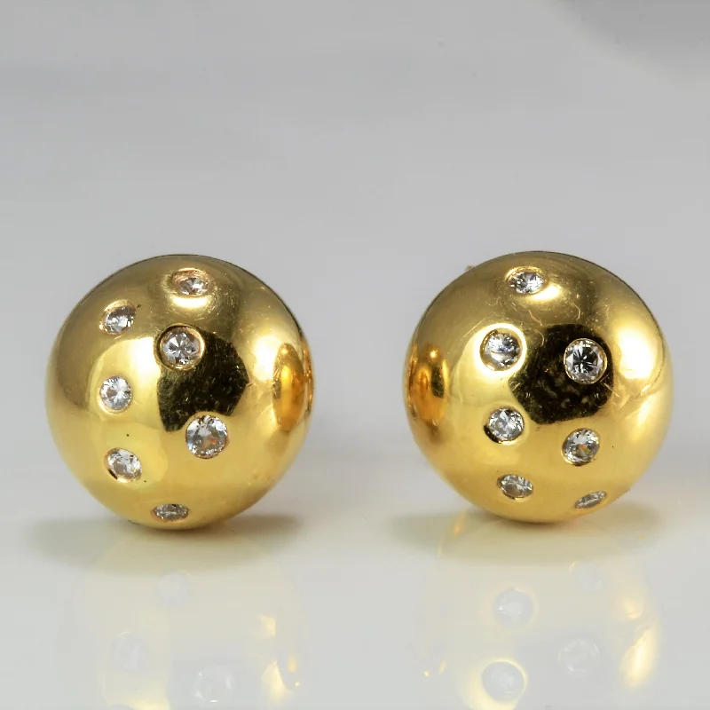 Push Back Stud Earrings for Convenience -Gypsy Diamond Dome Stud Earrings | 0.28 ctw |