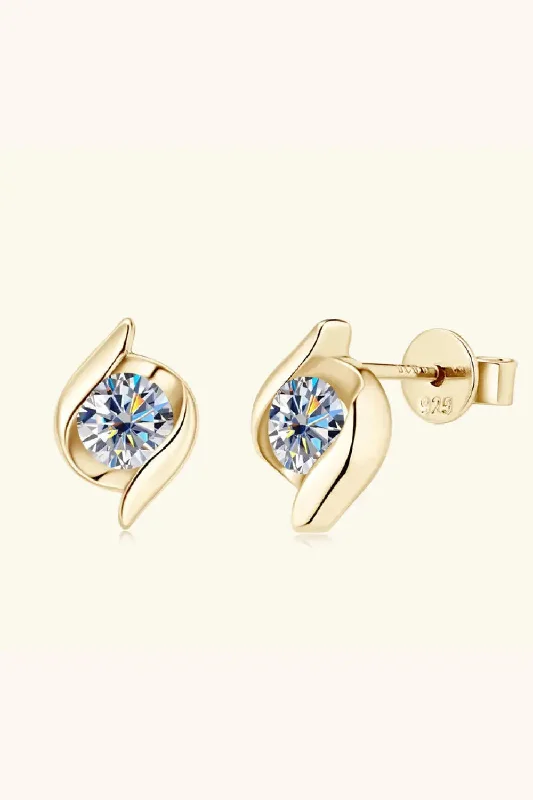 Leverback Stud Earrings for Comfort -LOVCIA 1 Carat Moissanite 925 Sterling Silver Stud Earrings