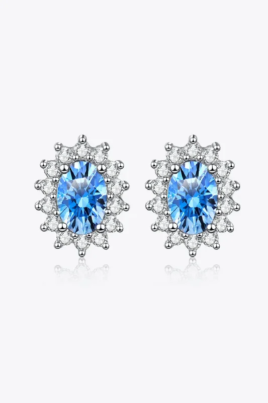 Triple Stud Earrings for Layered -LOVCIA 1 Carat Moissanite 925 Sterling Silver Stud Earrings