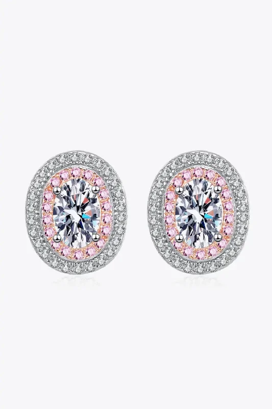 Stud Earrings with Rhinestones -LOVCIA Platinum-Plated Moissanite Stud Earrings