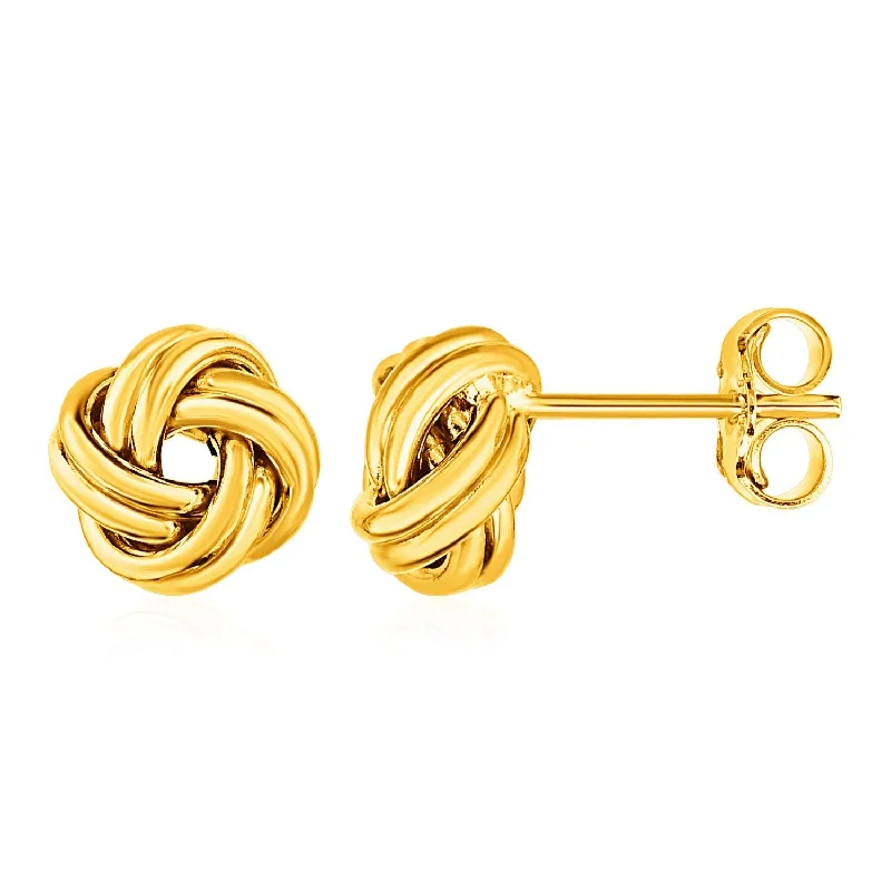 Gold Stud Earrings for Women -LOVCIA Luxury 14K Yellow Gold Classic Love Knot Stud Earrings