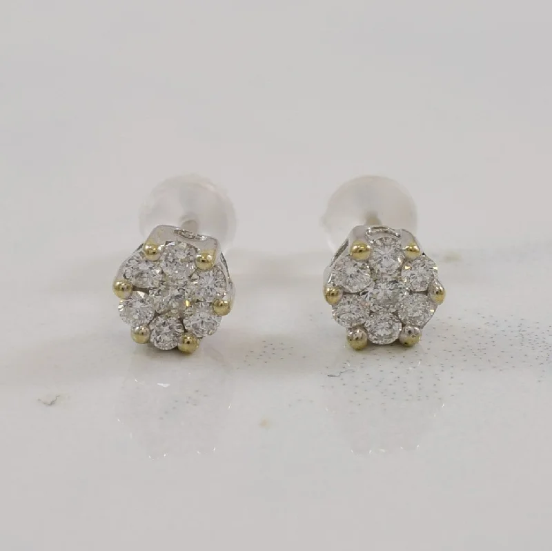 Stud Earrings for Formal Attire -Cluster Diamond Stud Earrings | 0.16ctw |