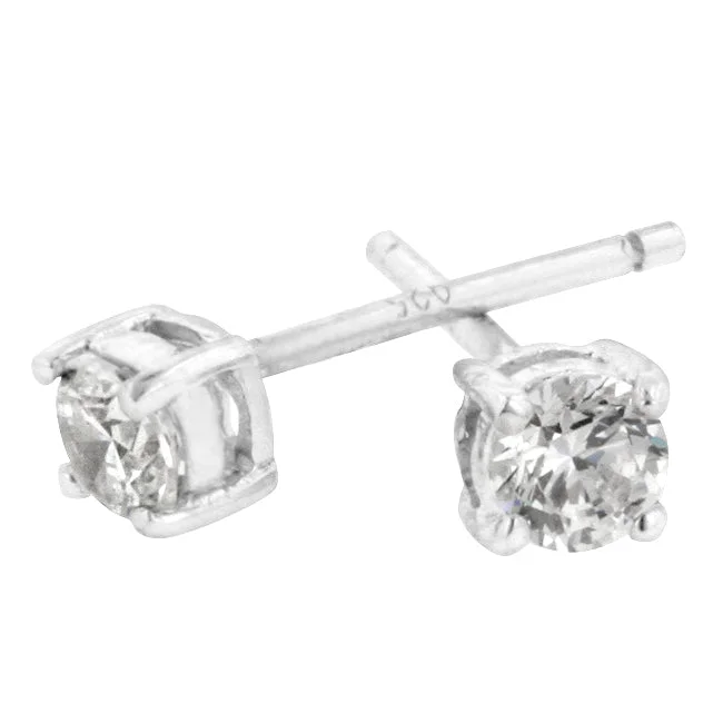 Square Stud Earrings for Modern -LOVCIA Elegant Rachel Rhodium-Plated Stud Earrings