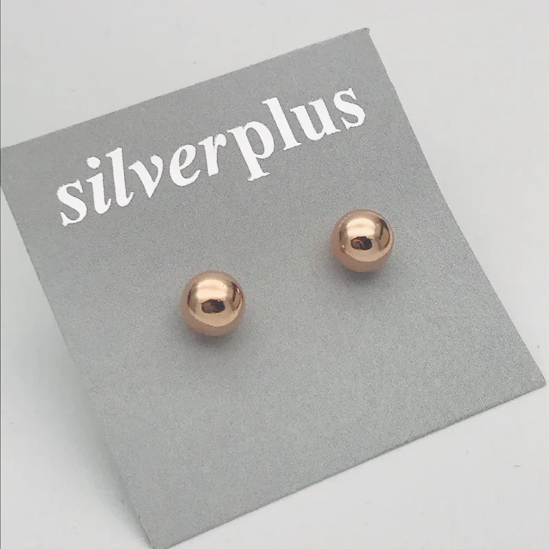 Stud Earrings for Party Look -Sterling Silver Rose Gold Plated Stud Earrings