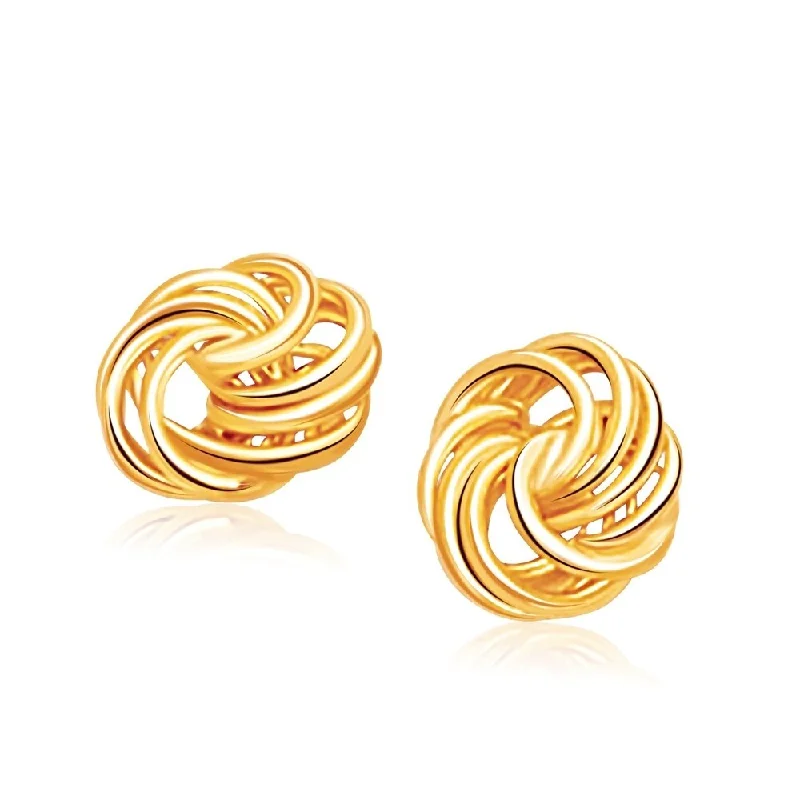 Stud Earrings for Work Attire -Rosetta Petite Love Knot Stud Earrings in 14k Yellow Gold