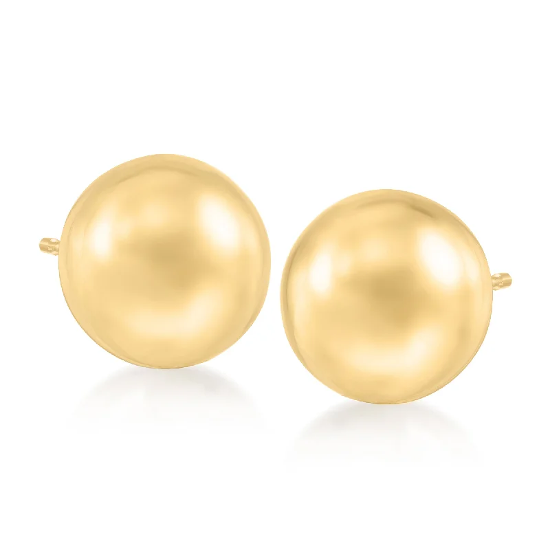 Diamond Stud Earrings for Luxury -Ross-Simons 10mm 14kt Yellow Gold Ball Stud Earrings