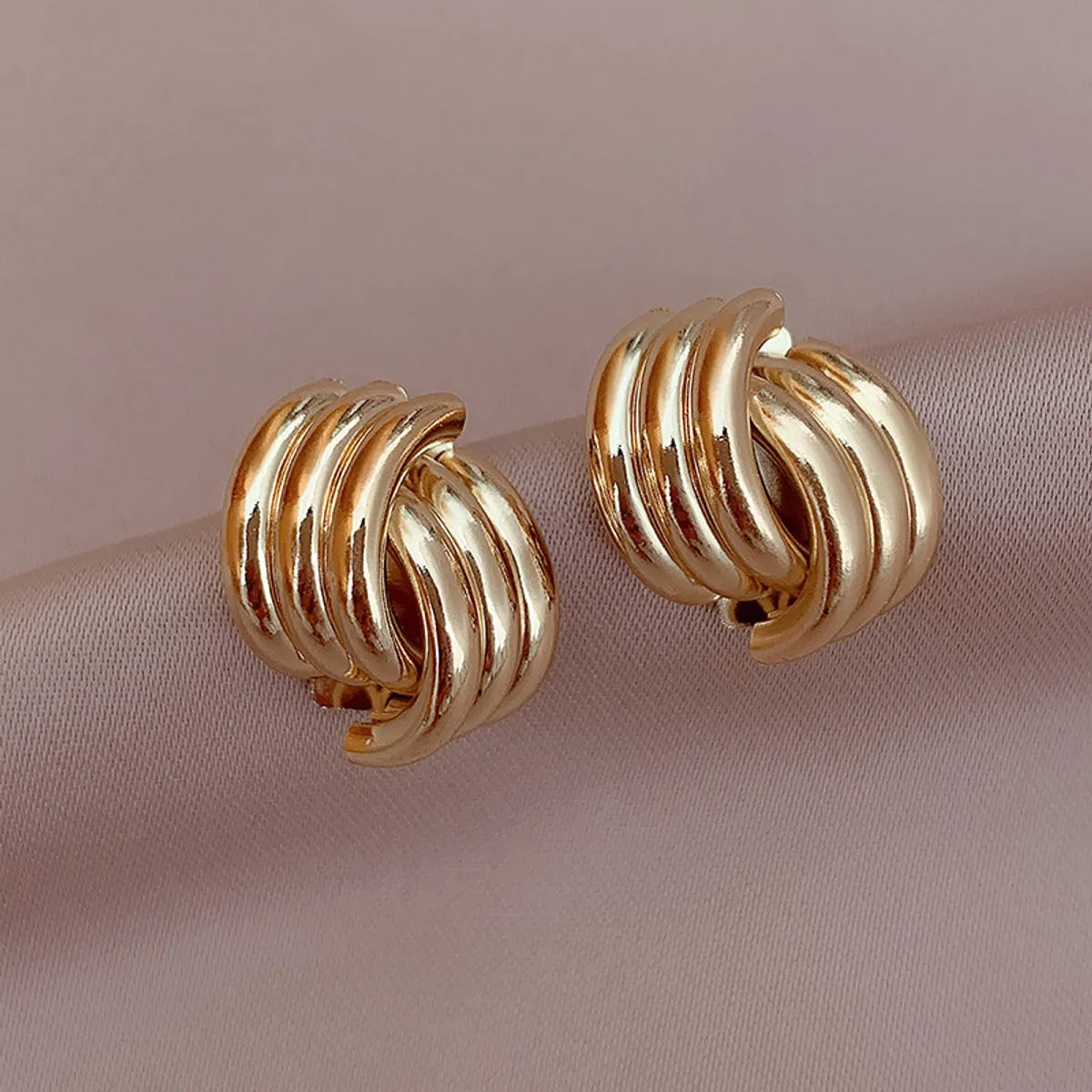 Animal Print Stud Earrings for Fun -Simple Geometric Staggered Alloy Stud Earrings Wholesale