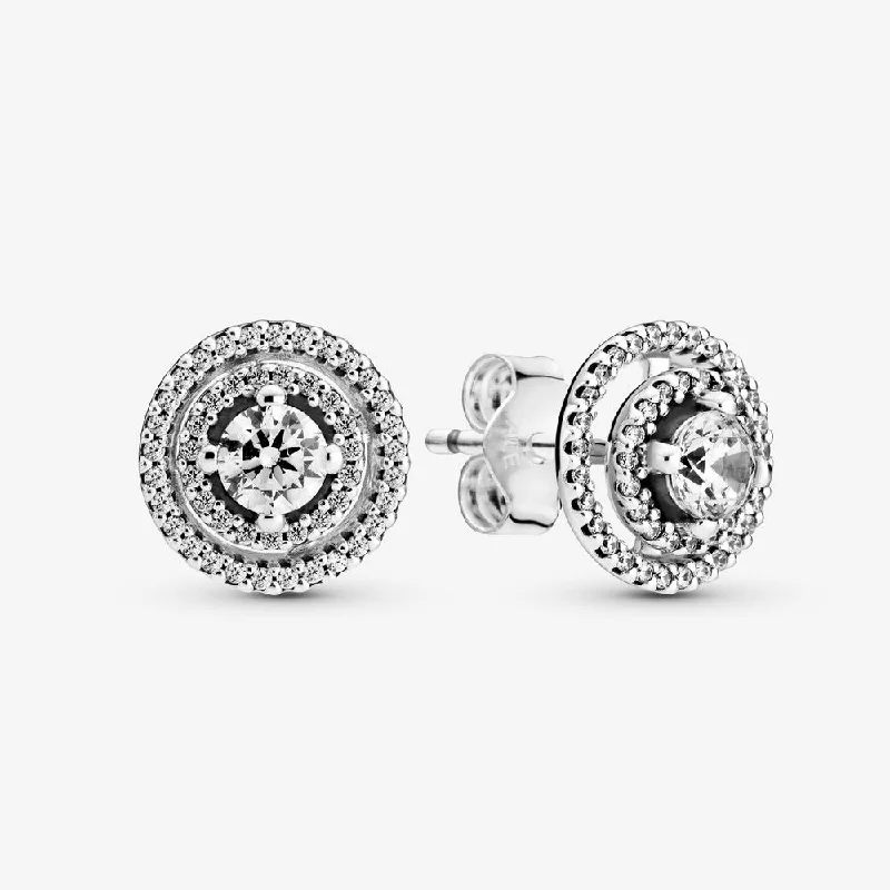 Diamond Stud Earrings for Luxury -Sparkling Double Halo Stud Earrings