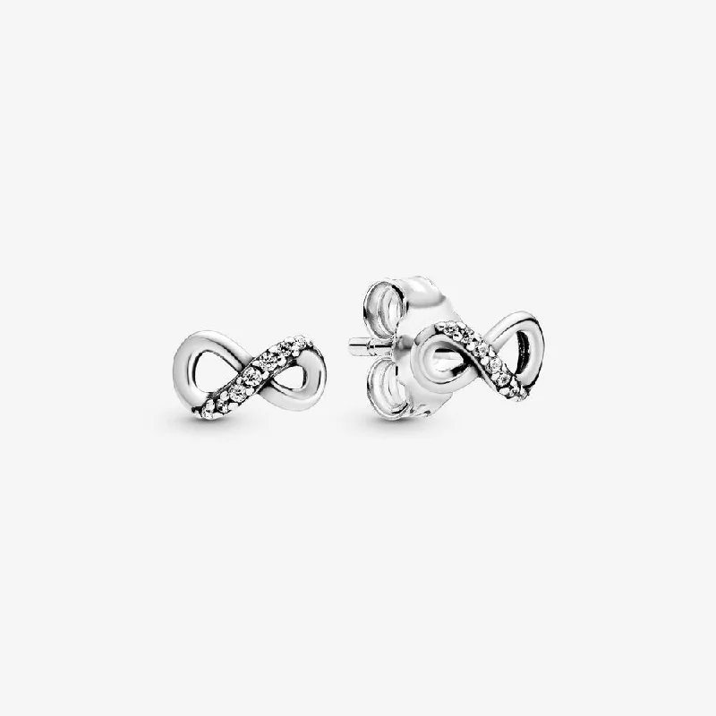 Pearl Stud Earrings for Elegance -Sparkling Infinity Stud Earrings