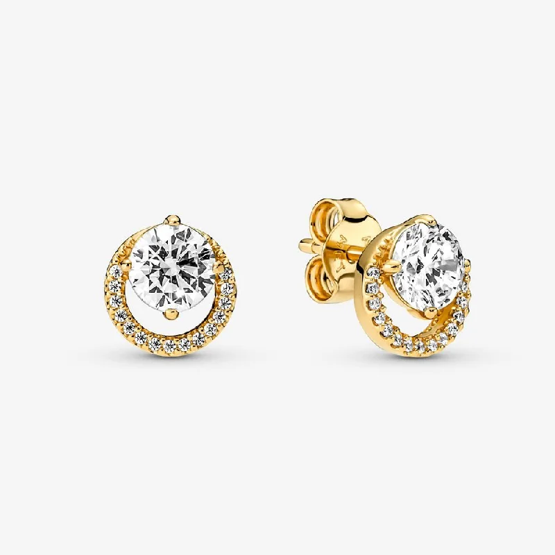 Tarnish Resistant Stud Earrings for Longevity -Sparkling Round Halo Stud Earrings