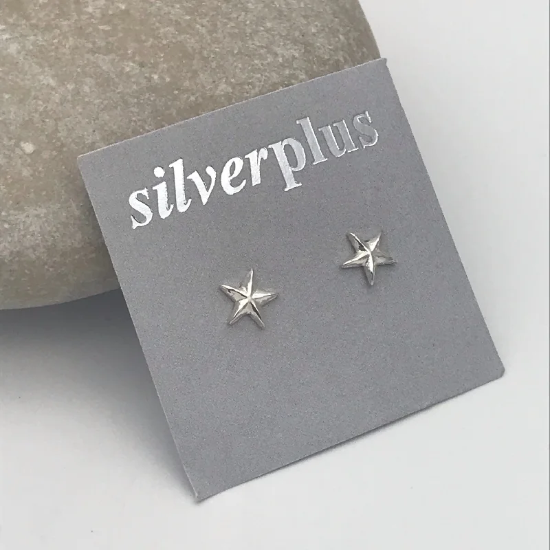 Clip On Stud Earrings for Non Pierced -Sterling Silver Tiny Starfish Stud Earrings