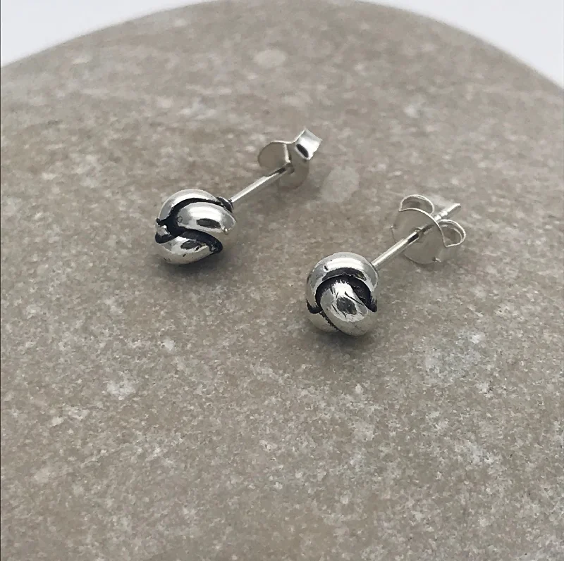 Stud Earrings with Enamel -Triple Knotted Stud Earrings