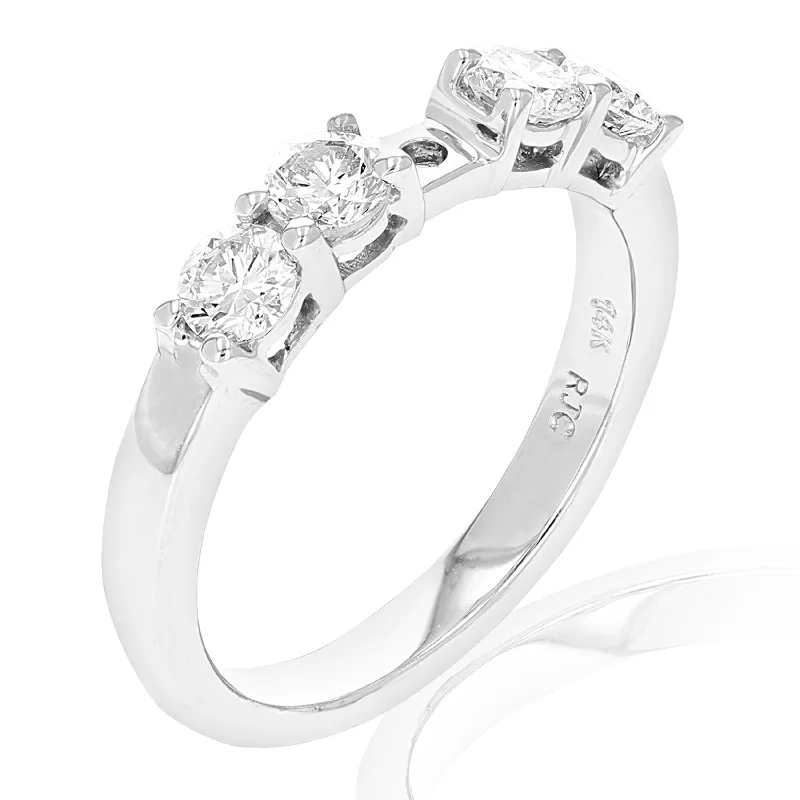 Rings with oxidized silver for antique appeal -0.80 cttw Semi Mount Diamond Engagement Ring 14K White Gold Round Bridal