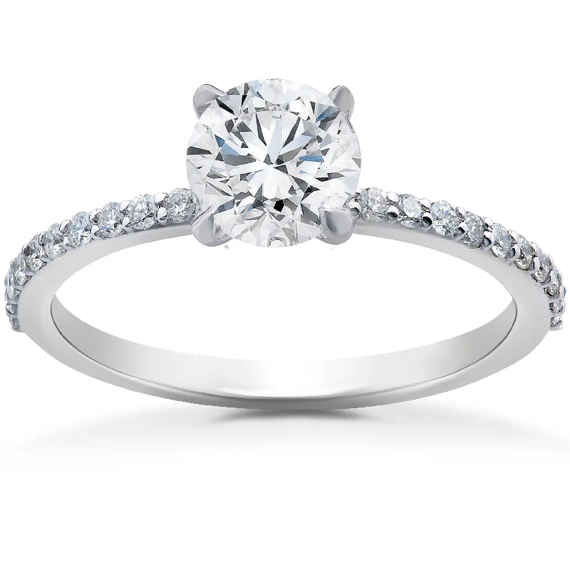 Rings with adjustable bands for perfect fit -1 ct Lab Grown Diamond EX3 Engagement Ring 14k White Gold (G-H,SI1-SI2)