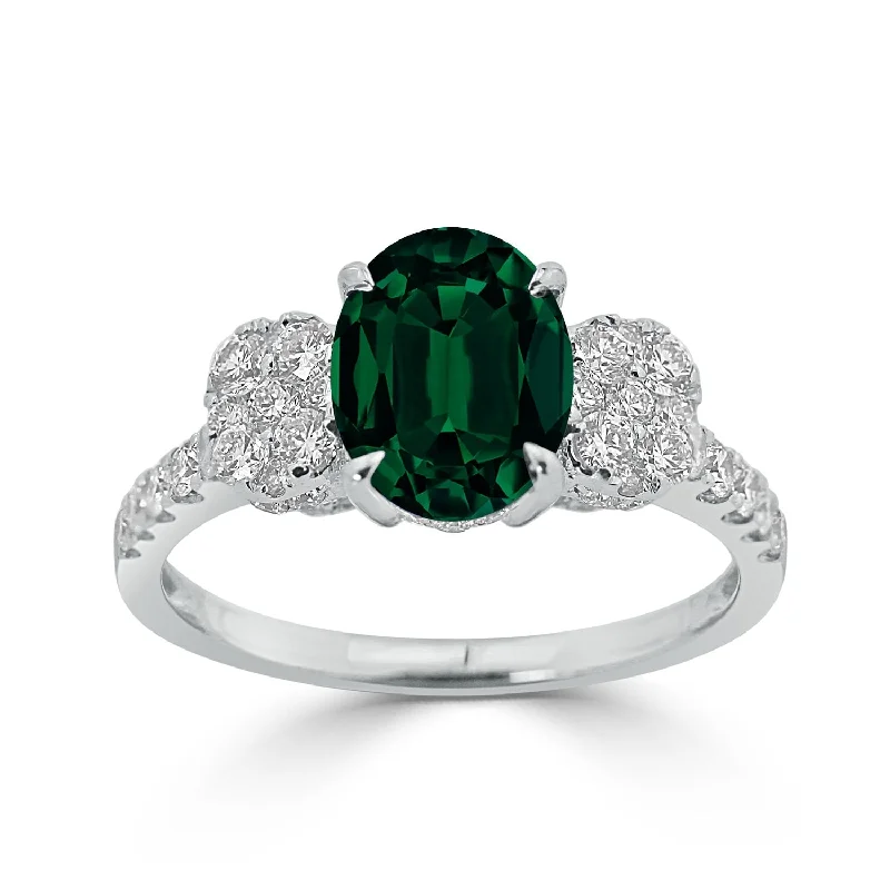 Rings with star sapphire for unique glow -Auriya 1 5/8ct Oval-cut Emerald and Diamond Ring 3/4ctw 18K Gold