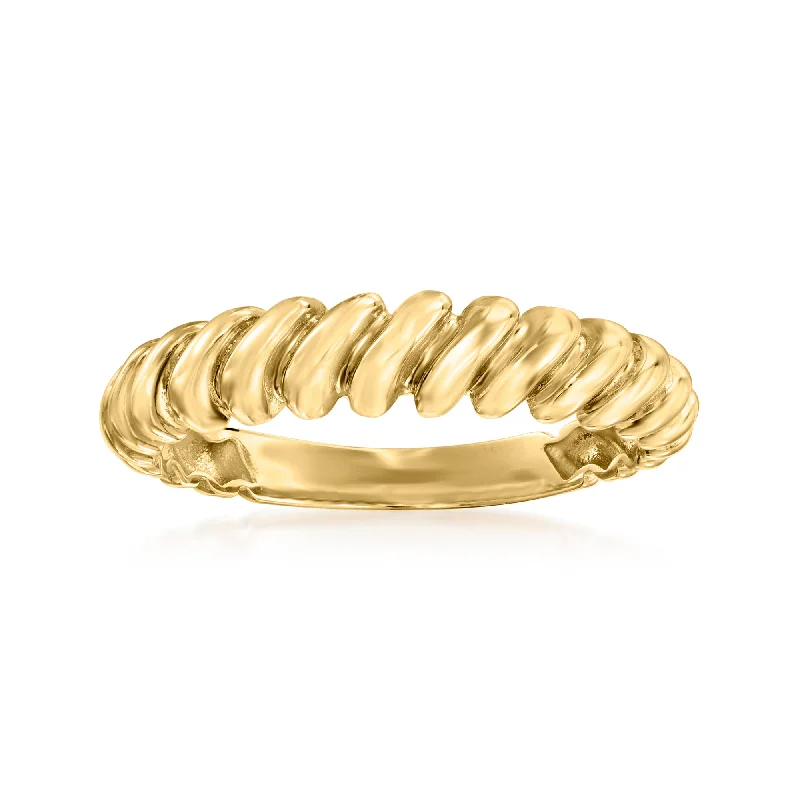 Rings with matte gold for subtle luxury -Canaria 10kt Yellow Gold Shrimp Ring