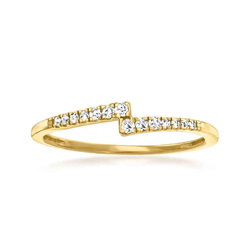 Rings with shield-shaped stones for boldness -Canaria Diamond Linear Ring in 10kt Yellow Gold