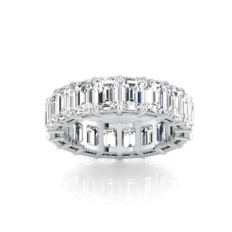 Rings with pave ruby for dazzling sparkle -Emerald Cut Lab Grown Diamond Eternity Band - 7.20cttw