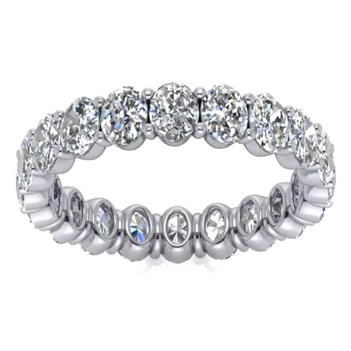 Vintage rings with engraved floral band designs -2.40 cttw Oval Shared Prong Diamond Eternity Band