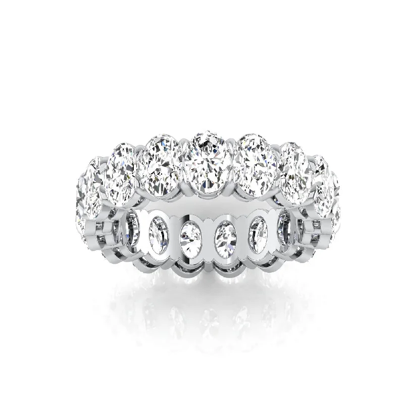 Rings with vine-wrapped bands for nature -Oval Lab Grown Diamond Eternity Band - 5.10cttw