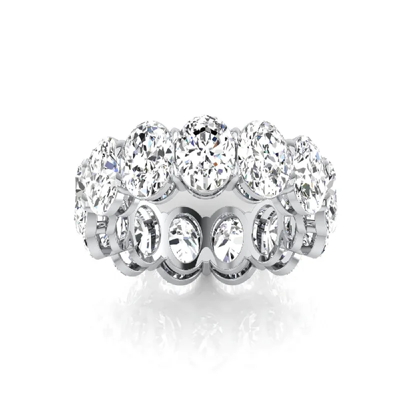 Rings with knot motifs for symbolic love -Oval Lab Grown Diamond Eternity Band - 9.75cttw