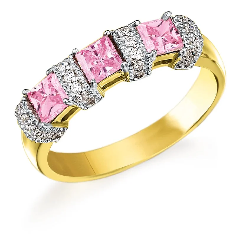 Rings with vintage-inspired rose-cut diamonds -Pink Parfait Ring