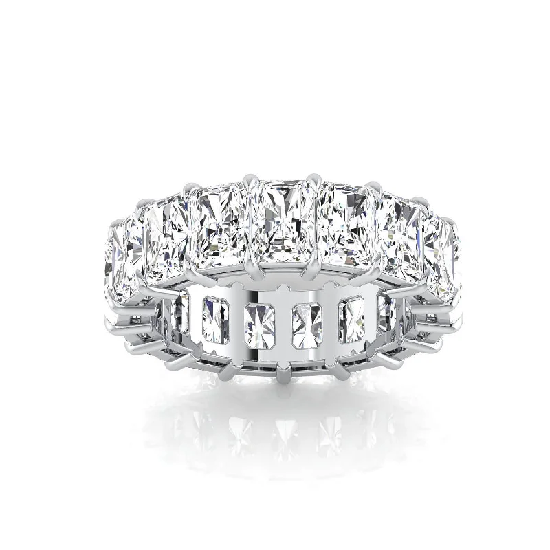 Rings with pave-set gemstones for brilliance -Radiant Cut Lab Grown Diamond Eternity Band - 6.80cttw