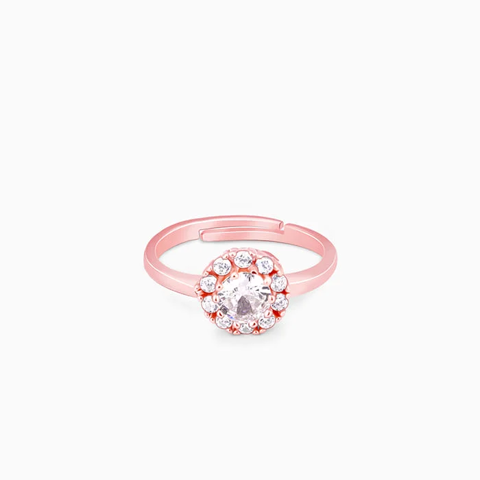 Rings with crescent moon for lunar charm -Anushka Sharma Rose Gold Solitaire Spin Ring